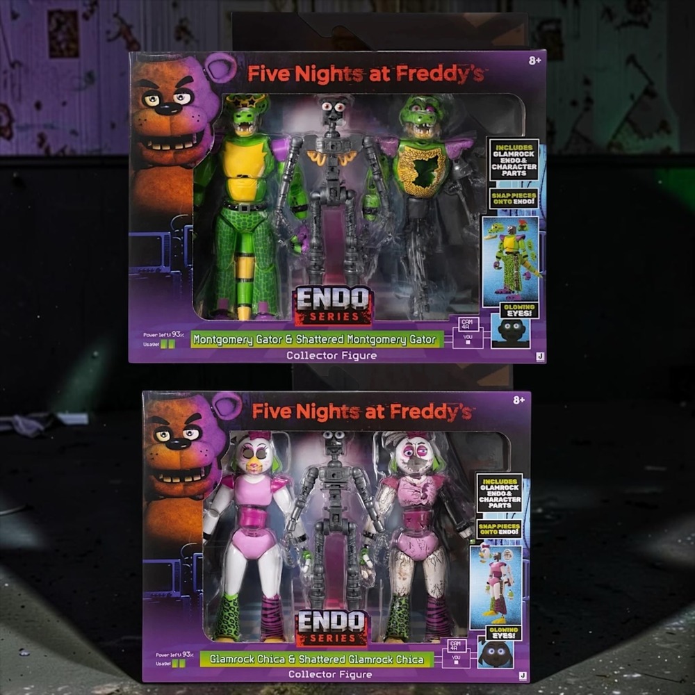 FNAF Five Nights at Freddys Endo Series Montgomery Gator Glamrock Chica Figures